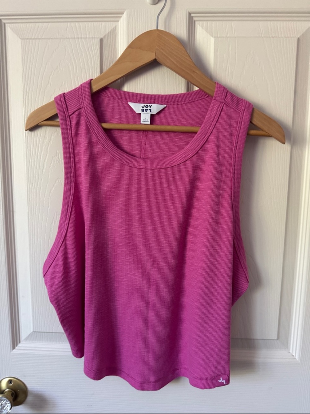 JoyLab Fuchsia Ribbed Cropped Tank